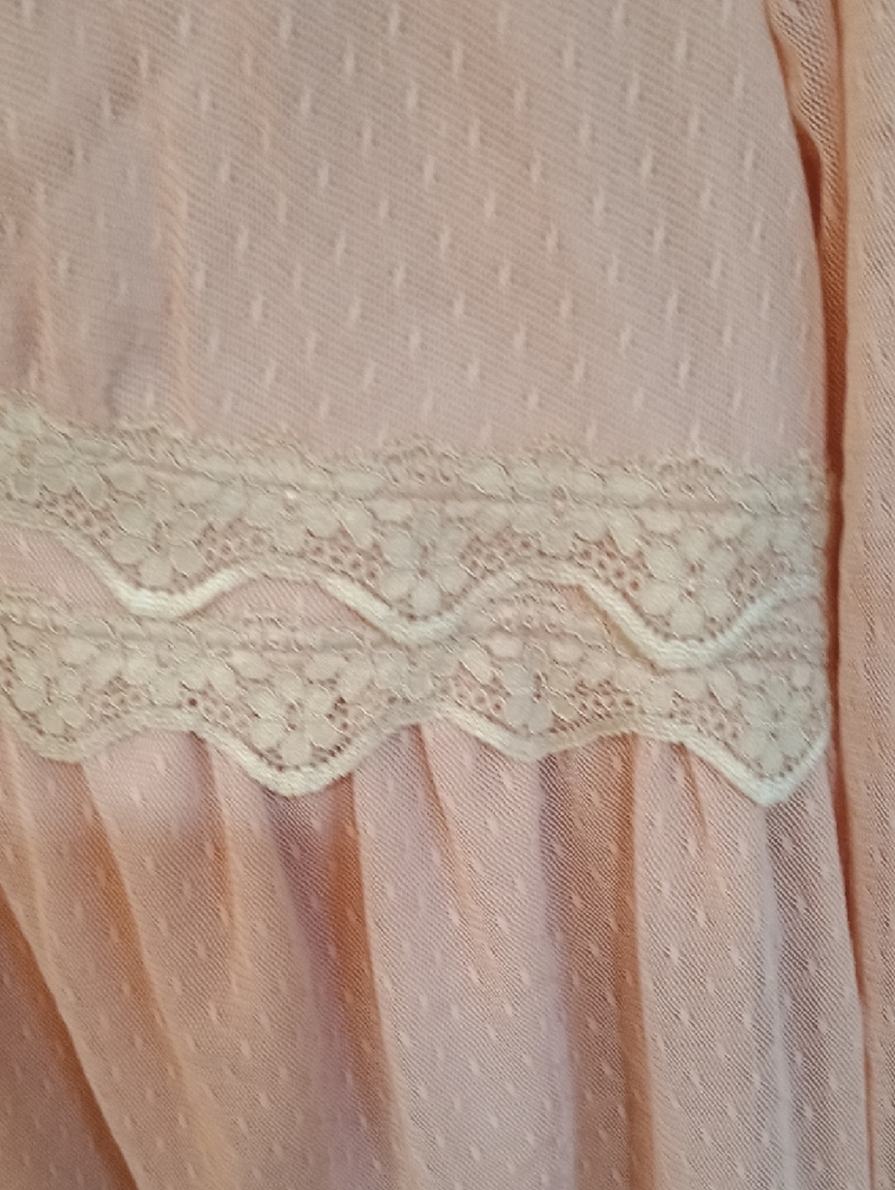 Suzanne Betro Soft Peach Lace-Trim Top - Picture 4 of 7